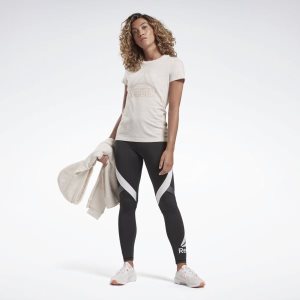 Koszulki Damskie Reebok Training Essentials Logo Białe PL 21VJCRM